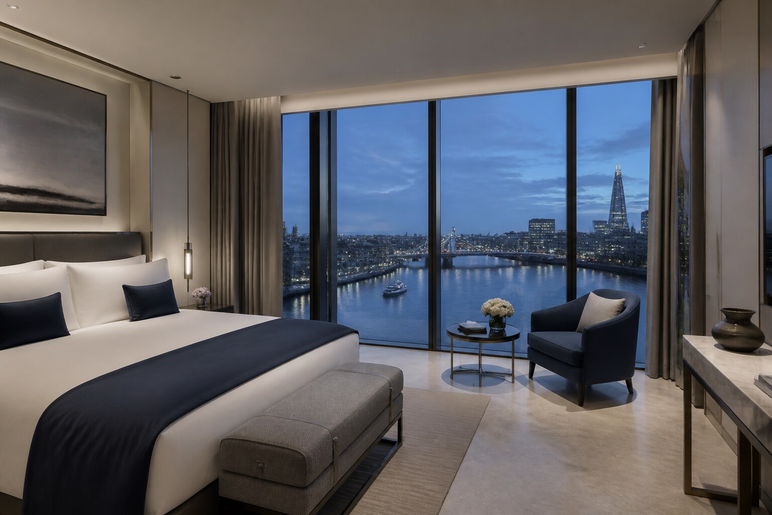 Premium room with a panoramic view across the Thames